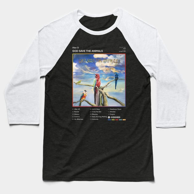 Alex G - God Save The Animals Tracklist Album Baseball T-Shirt by 80sRetro